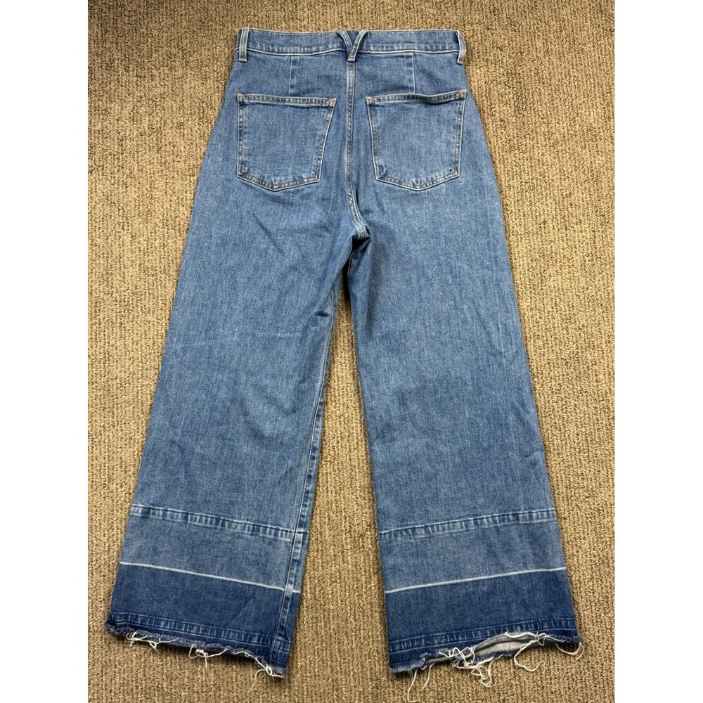 Veronica Beard Grant Wide Leg Crop High Rise Jeans Globetrotter Moon 29 - Picture 8 of 8